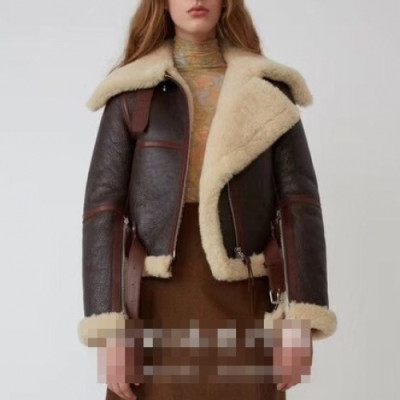 Acne Sstudios 2019 Womens Casual Leather Jacket - 아크네 2019 여성 캐쥬얼 가죽 자켓 Acn0043x.Size(s - 2xl).브라운