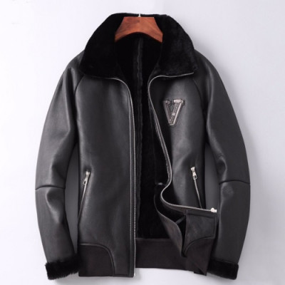 Louis vuitton 2019 Mens Logo Mink Leather Jacket - 루이비통 2019 남성 로고 밍크 가죽 자켓 Lou01481x.Size(m - 3xl).블랙