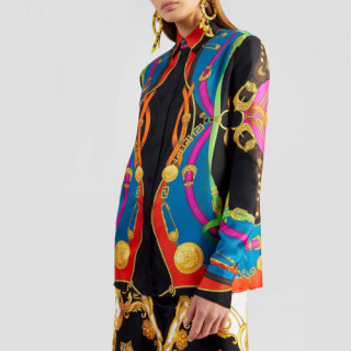 Versace 2019 Womens Luxury Silk Shirts - 베르사체 2019 여성 럭셔리 실크 셔츠 Ver0441x.Size(s - l).오렌지