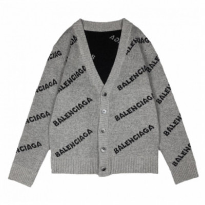 [발렌시아가]Balenciaga 2019 Mm/Wm Logo V-neck Wool Cardigan - 발렌시아가 2019 남자 로고 브이넥 울 가디건 Bal0431x.Size(m - 2xl).그레이