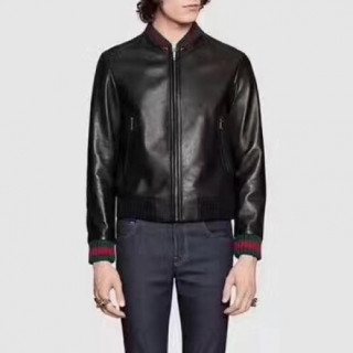 [구찌]Gucci 2020 Mens Classic Leather Jackets - 구찌 2020 남성 클래식 캐쥬얼 가죽 자켓 Guc02021x.Size(m - 3xl).블랙