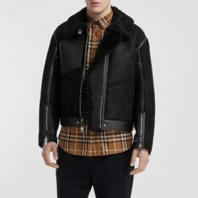 [버버리]Burberry 2020 Mens Casual Leather Jackets - 버버리 2020 남성 캐쥬얼 가죽 재킷 Bur01983x.Size(m - 3xl).블랙