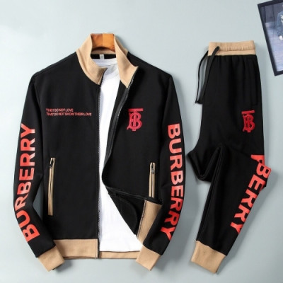 [버버리]Burberry 2020 Mens Logo Casual Silket Training Clothes&Pants - 버버리 2020 남성 로고 캐쥬얼 실켓 트레이닝복&팬츠 Bur01985x.Size(m - 3xl).블랙