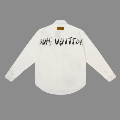 [루이비통]Louis vuitton 2024 Mens Logo Cotton shirts - 루이비통 2024 남성 로고 코튼 셔츠 Lou01594x.Size(s - xl).화이트