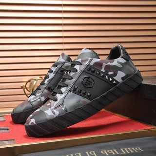 Philipp plein 2019 Mens Leather Sneakers  - 필립플레인 2019 남성용 레더 스니커즈 PPS0168,Size(240 - 270).카키카모