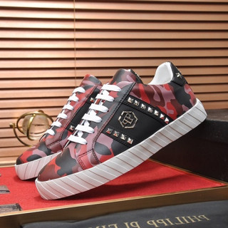 Philipp plein 2019 Mens Leather Sneakers  - 필립플레인 2019 남성용 레더 스니커즈 PPS0170,Size(240 - 270).레드카모