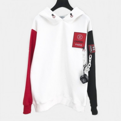 Chanel 2019 Mm/Wm Logo Oversize Cotton HoodT - 샤넬 2019 남자 로고 오버사이즈 코튼 기모 후드티 Cha0544x.Size(s - l).화이트