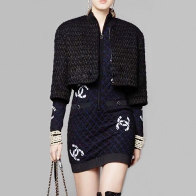 [샤넬]Chanel 2020 Ladies Trendy Wool One-pieces - 샤넬 2020 여성 트렌디 울 원피스 Cnl0545x.Size(s - l).블랙