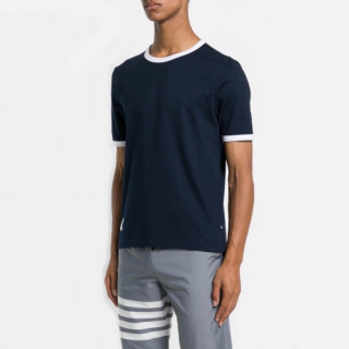 [톰브라운]Thom Browne 2020 Mm/Wm Casual Cotton Short Sleeved Tshirts - 톰브라운 2020 남자 로고 코튼 반팔티 Tho0572x.Size(s - xl).네이비