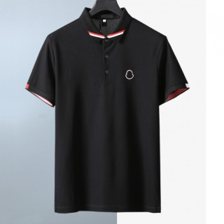 [매장판]Moncler 2020 Mens Logo Cotton Short Sleeved Polo Tshirts - 몽클레어 2020 남성 로고 코튼 폴로 반팔티 Moc01583x.Size(m - 3xl).블랙