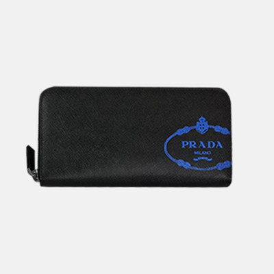 Prada 2020 Saffiano Mens Zip Round Wallet, 2ML317 - 프라다 2020 사피아노 남성용 지퍼 라운드 장지갑,PRAW0151,20CM.블랙
