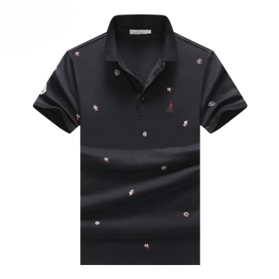 [매장판]Moncler 2020 Mens Logo Cotton Short Sleeved Polo Tshirts - 몽클레어 2020 남성 로고 코튼 폴로 반팔티 Moc01587x.Size(m - 3xl).블랙