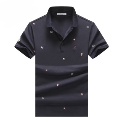 [매장판]Moncler 2020 Mens Logo Cotton Short Sleeved Polo Tshirts - 몽클레어 2020 남성 로고 코튼 폴로 반팔티 Moc01588x.Size(m - 3xl).네이비