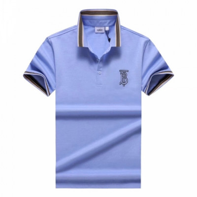 [버버리]Burberry 2020 Mens Logo Silket Short Sleeved Polo Tshirts - 버버리 2020 남성 로고 실켓 폴로 반팔티 Bur02500x.Size(m - 3xl).블루