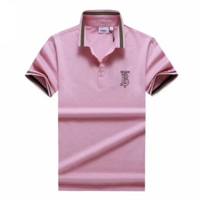 [버버리]Burberry 2020 Mens Logo Silket Short Sleeved Polo Tshirts - 버버리 2020 남성 로고 실켓 폴로 반팔티 Bur02501x.Size(m - 3xl).핑크