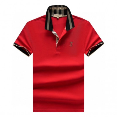 [버버리]Burberry 2020 Mens Logo Silket Short Sleeved Polo Tshirts - 버버리 2020 남성 로고 실켓 폴로 반팔티 Bur02504x.Size(m - 3xl).레드
