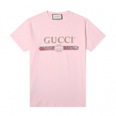 [매장판]Gucci 2020 Mm/Wm Logo Cotton Short Sleeved Tshirts - 구찌 2020 남자 로고 코튼 반팔티 Guc02660x.Size(s - l).핑크