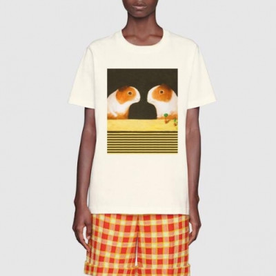 [매장판]Gucci 2020 Mm/Wm Logo Cotton Short Sleeved Tshirts - 구찌 2020 남자 로고 코튼 반팔티 Guc02661x.Size(s - l).화이트