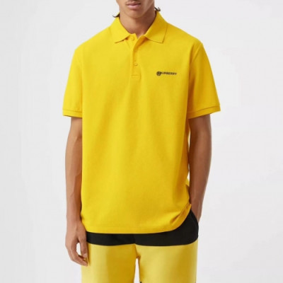 [버버리]Burberry 2020 Mens Logo Cotton Short Sleeved Polo Tshirts - 버버리 2020 남성 로고 코튼 폴로 반팔티 Bur02509x.Size(m - 2xl).3컬러(옐로우/그린/블랙)