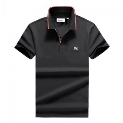 [버버리]Burberry 2020 Mens Logo Silket Short Sleeved Polo Tshirts - 버버리 2020 남성 로고 실켓 폴로 반팔티 Bur02533x.Size(m - 3xl).블랙