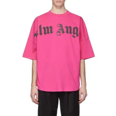 [팜 엔젤스]Palm Angels 2020 Mm/Wm Logo Cotton Short Sleeved Tshirts - 팜 엔젤스 2020 남자 로고 코튼 반팔티셔츠 Pam0136x.Size(s - l).핑크