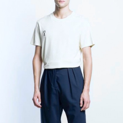 [아미]Ami 2020 Mens Heart Logo Casual Cotton Short Sleeved Tshirts - 아미 2020 남성 하트 로고 캐쥬얼 코튼 반팔티 Ami0027x.Size(s - xl).화이트