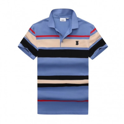 [버버리]Burberry 2020 Mens Logo Silket Short Sleeved Polo Tshirts - 버버리 2020 남성 로고 실켓 폴로 반팔티 Bur02549x.Size(m - 3xl).블루