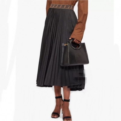 [펜디]Fendi 2020 Womens Logo Long Skirts - 펜디 2020 여성 로고 롱 스커트 Fen0678x.Size(s - l).블랙