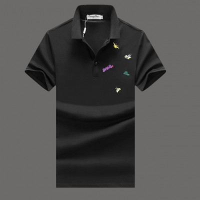 [디올]Dior 2020 Mm/Wm Business Silket Short Sleeved Polo Tshirts - 디올 2020 남/녀 비지니스 실켓 폴로 반팔티 Dio0611x.Size(m - 3xl).블랙