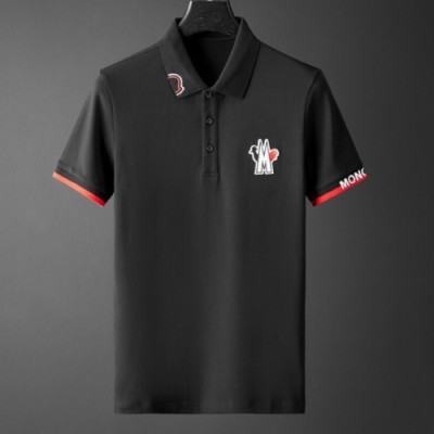 [매장판]Moncler 2020 Mens Logo Cotton Short Sleeved Polo Tshirts - 몽클레어 2020 남성 로고 코튼 폴로 반팔티 Moc01603x.Size(m - 2xl).블랙