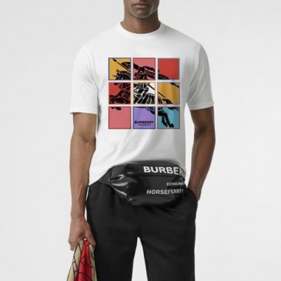 [버버리]Burberry 2020 Mens Logo Cotton Short Sleeved Tshirts - 버버리 2020 남성 로고 코튼 반팔티 Bur02591x.Size(s - xl).화이트