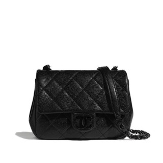Chanel 2020 Leather Chain Shoulder Cross Bag,19CM - 샤넬 2020 여성용 레더 체인 숄더 크로스백,CHAB1475,19CM,블랙