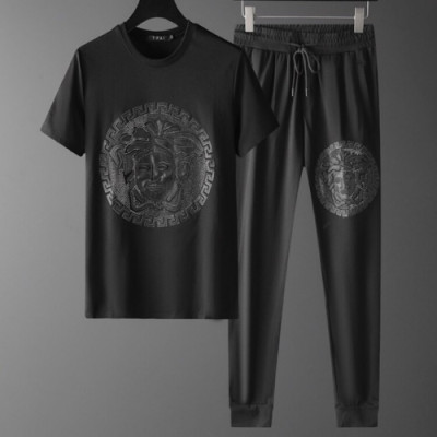 [베르사체]Versace 2020 Mens Medusa Silket Training Short Sleeved Clothes&Pants - 베르사체 2020 남성 메두사 실켓 반팔 트레이닝복&팬츠 Ver0622x.Size(m - 5xl).블랙
