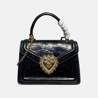 Dolce&Gabbana 2020 Leather Chain Tote Shoulder Bag ,20CM - 돌체 앤 가바나 2020 여성용 레더 체인 토트 숄더백 DGB0260,20cm,블랙
