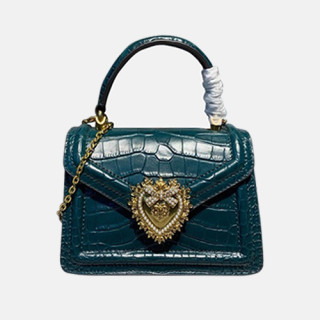 Dolce&Gabbana 2020 Leather Chain Tote Shoulder Bag ,20CM - 돌체 앤 가바나 2020 여성용 레더 체인 토트 숄더백 DGB0261,20cm,블루
