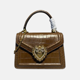 Dolce&Gabbana 2020 Leather Chain Tote Shoulder Bag ,20CM - 돌체 앤 가바나 2020 여성용 레더 체인 토트 숄더백 DGB0262,20cm,카키브라운