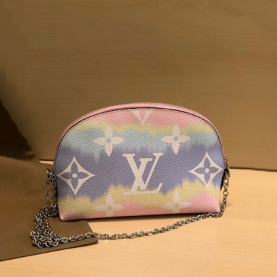 Louis Vuitton 2020 Monogram PVC Pouch Chain Shoulder Cross Bag ,22cm - 루이비통 2020 모노그램 PVC 파우치 체인 숄더 크로스백 M69139,LOUB2114,22cm,핑크