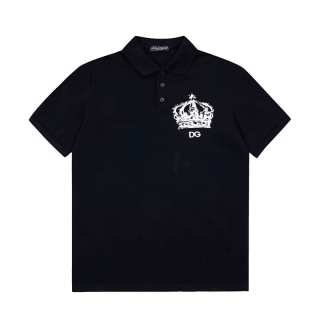 [돌체앤가바나]Dolce&Gabbana 2023 Mens Logo Silket Short Sleeved Polo Tshirts - 돌체앤가바나 2023 남성 로고 실켓 폴로 반팔티 Dol0287x.Size(m - 3xl).블랙