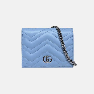 Gucci 2020 Ladies Leather Chain Wallet ,625693- 구찌 2020 여성용 레더 체인 반지갑,GUW0154.Size(11cm), 스카이블루