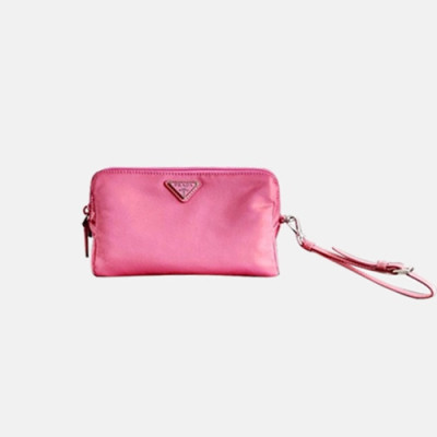 Prada 2020 Nylon Pouch Clutch Bag ,20CM - 프라다 2020 나일론 여성용 파우치 클러치백,1NE693-6,20CM,핑크