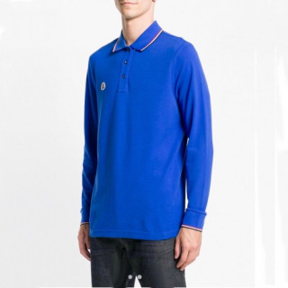 [몽클레어]Moncler 2020 Mens Logo Casual Cotton Polo Tshirts - 몽클레어 2020 남성 로고 캐쥬얼 코튼 폴로 긴팔티 Moc01810x.Size(s - 2xl).블루