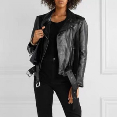 [알렉산더왕]Alexsander Wang 2020 Womens Leather Jacket - 알렉산더왕 2019 여성 가죽 자켓 Alw0133x.Size(s - xl).블랙
