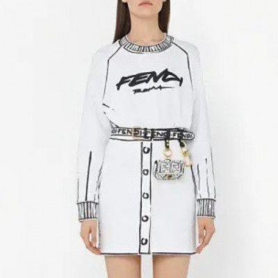 [펜디]Fendi 2020 Womens Logo Crew-neck Cotton Tshirts - 펜디 2020 여성 몬스터 크루넥 코튼 긴팔티 Fen0813x.Size(s - l).화이트