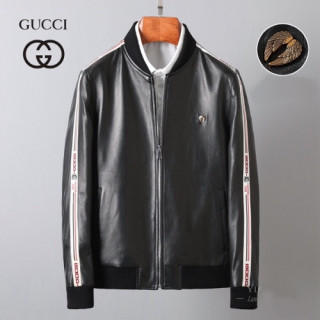 [구찌]Gucci 2020 Mens Classic Leather Jackets - 구찌 2020 남성 클래식 캐쥬얼 가죽 자켓 Guc03050x.Size(m - 3xl).블랙