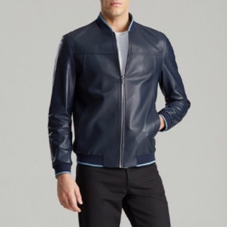 [버버리]Burberry 2020 Mens Casual Leather Jackets - 버버리 2020 남성 캐쥬얼 가죽 자켓 Bur03010x.Size(m - 3xl).네이비