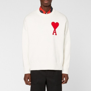 [아미]Ami 2020 Mens Logo Casual Sweaters - 아미 2020 남성 로고 캐쥬얼 스웨터 Ami0050x.Size(s - xl).화이트