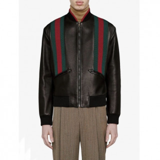 [구찌]Gucci 2020 Mens Classic Leather Jackets - 구찌 2020 남성 클래식 캐쥬얼 가죽 자켓 Guc03083x.Size(m - 3xl).블랙