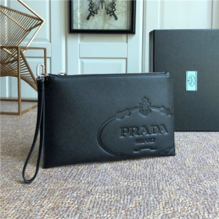 [프라다] Prada 2020 Men's Clutch Bag,28cm - 프라다 2020 남성용 클러치백,28cm,PRAB0172, 블랙