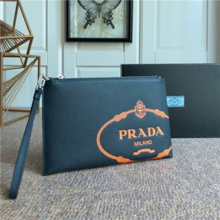 [프라다] Prada 2020 Men's Clutch Bag,28cm - 프라다 2020 남성용 클러치백,28cm,PRAB0173, 블랙