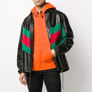 [구찌]Gucci 2020 Mens Classic Leather Jackets - 구찌 2020 남성 클래식 캐쥬얼 가죽 자켓 Guc03159x.Size(s - xl).블랙